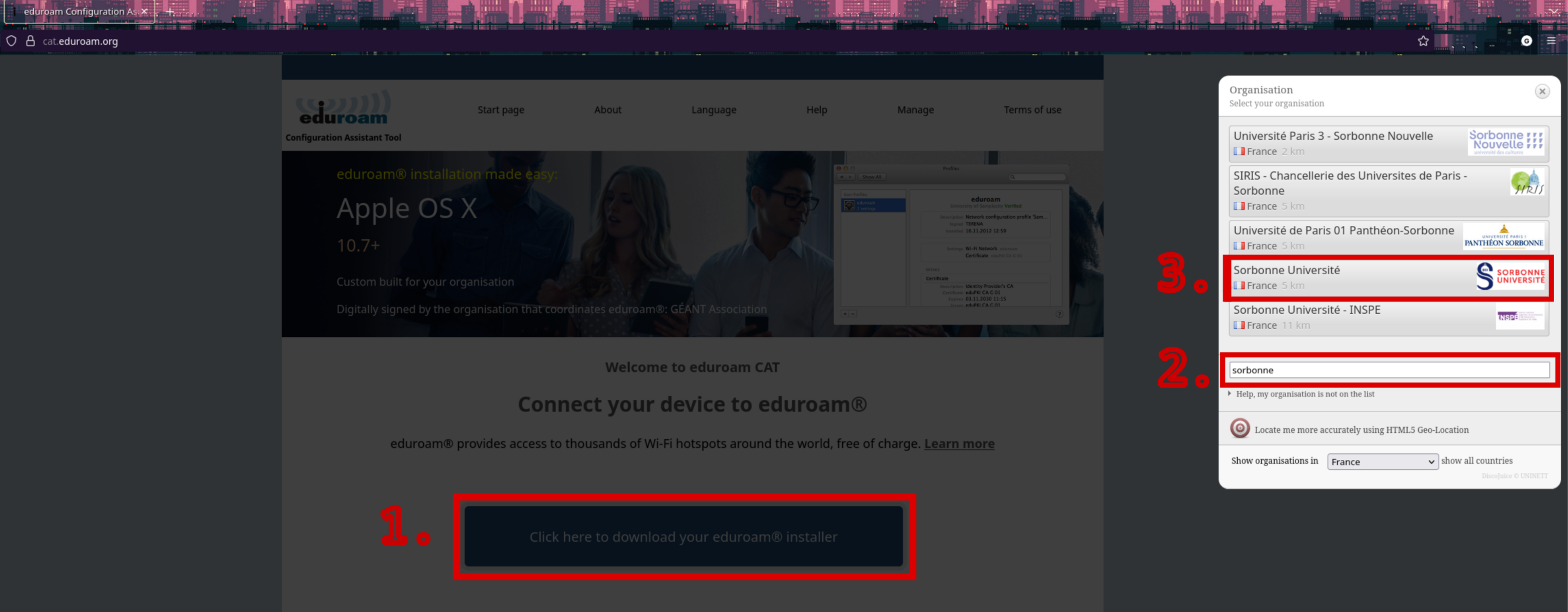 eduroam for sorbonne download